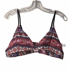 Arizona Bikini Top Size XL Halter Floral Animal Print Swim Adjustable Straps